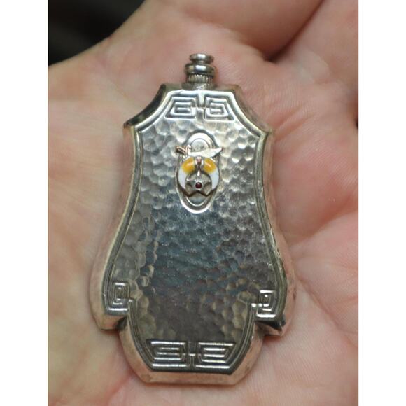 Art Deco Hammered Shriners Perfume Bottle - Picture 2 of 6